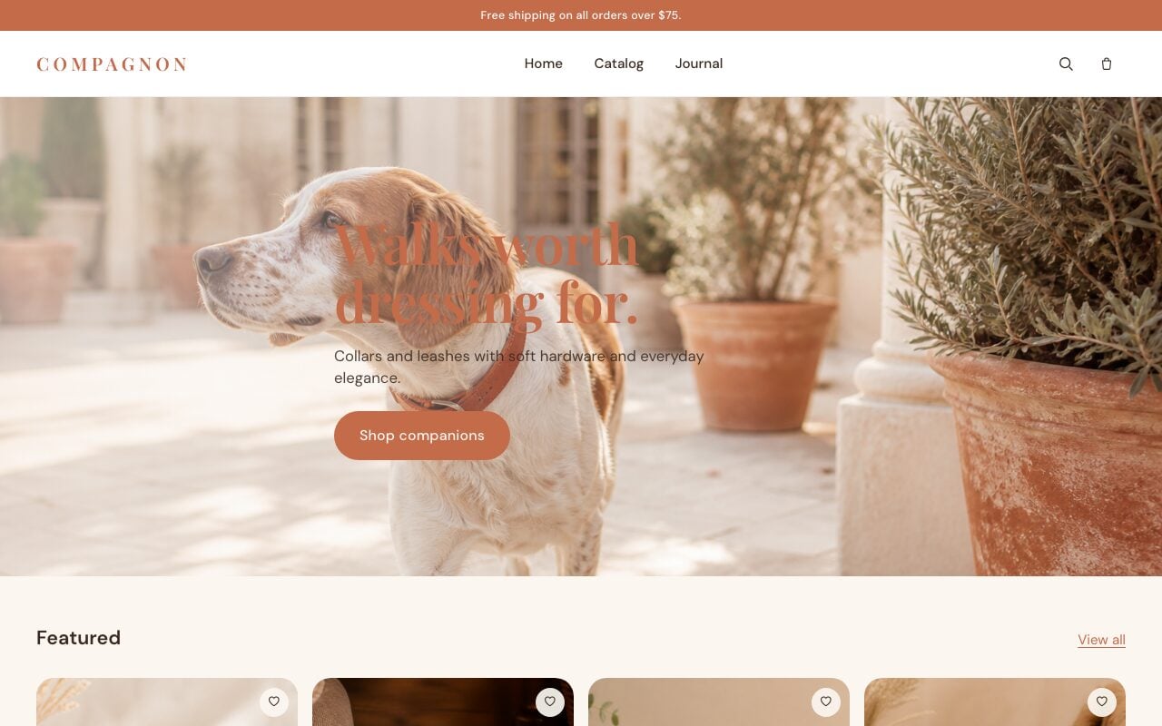 Compagnon — Startseite — Tierbedarf-Boutique auf Becomy