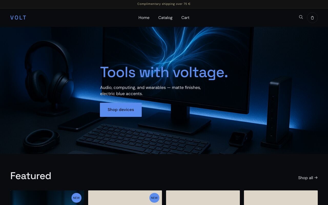 Volt — Accueil — boutique Tech sur Becomy