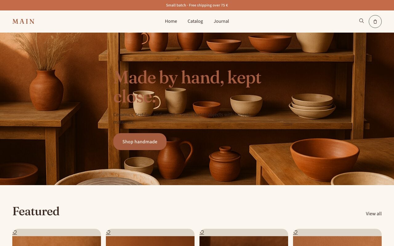 Main — Accueil — boutique Artisanat sur Becomy