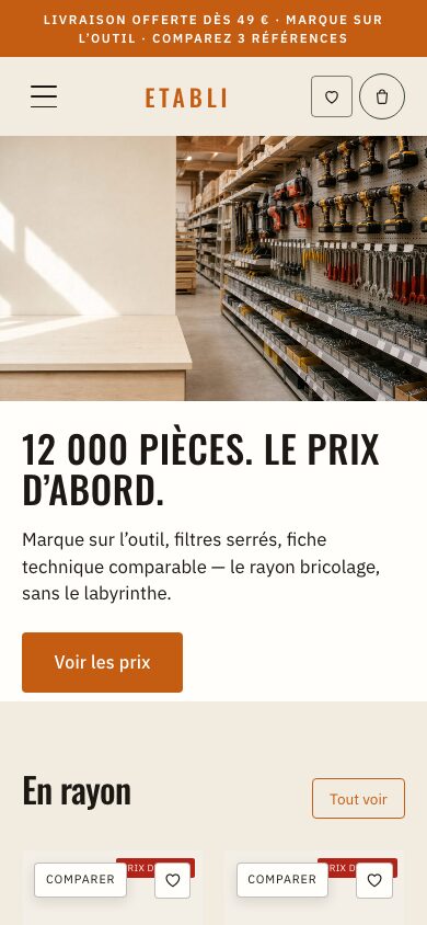 Aperçu du thème Établi