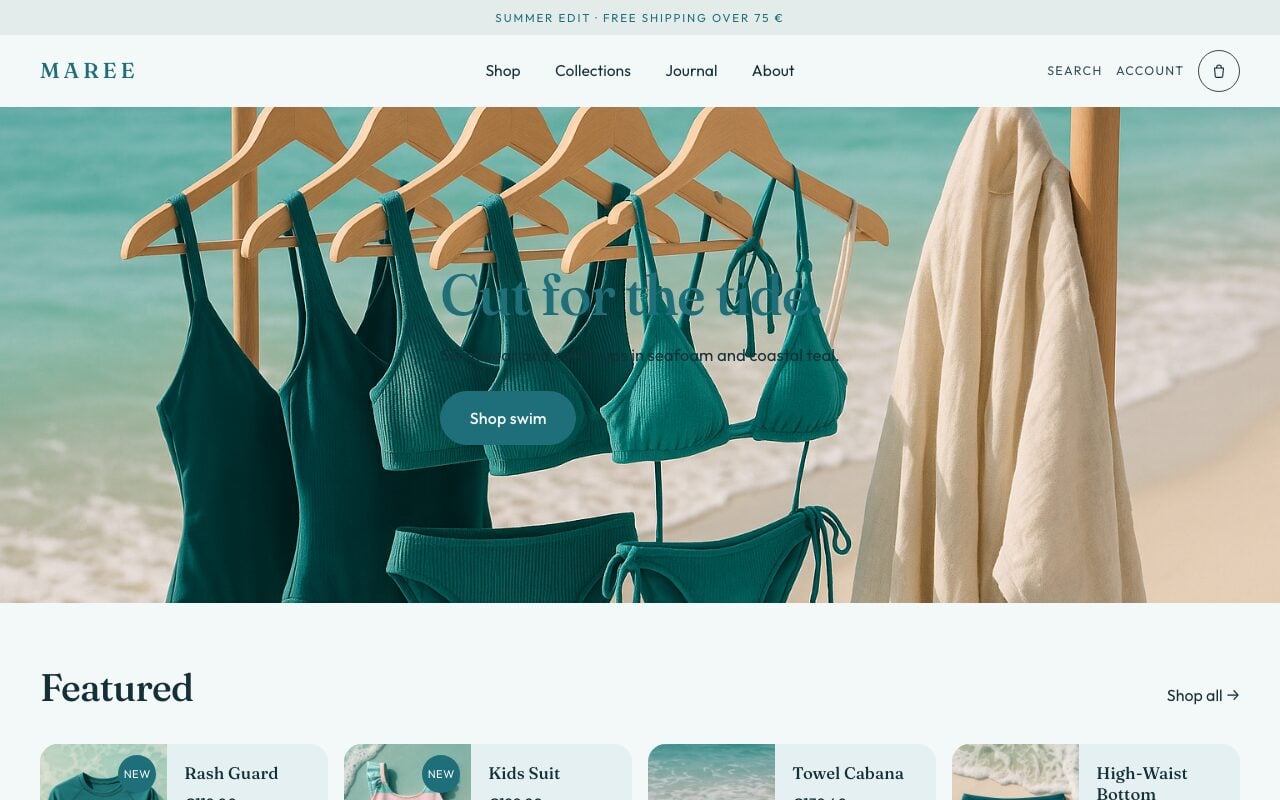 Marée — Accueil — boutique Outdoor sur Becomy